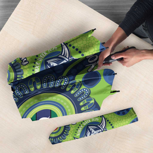 Canberra Raiders NAIDOC Week 2026 Personalised Umbrella 50 Years of Deadly Aboriginal Art
