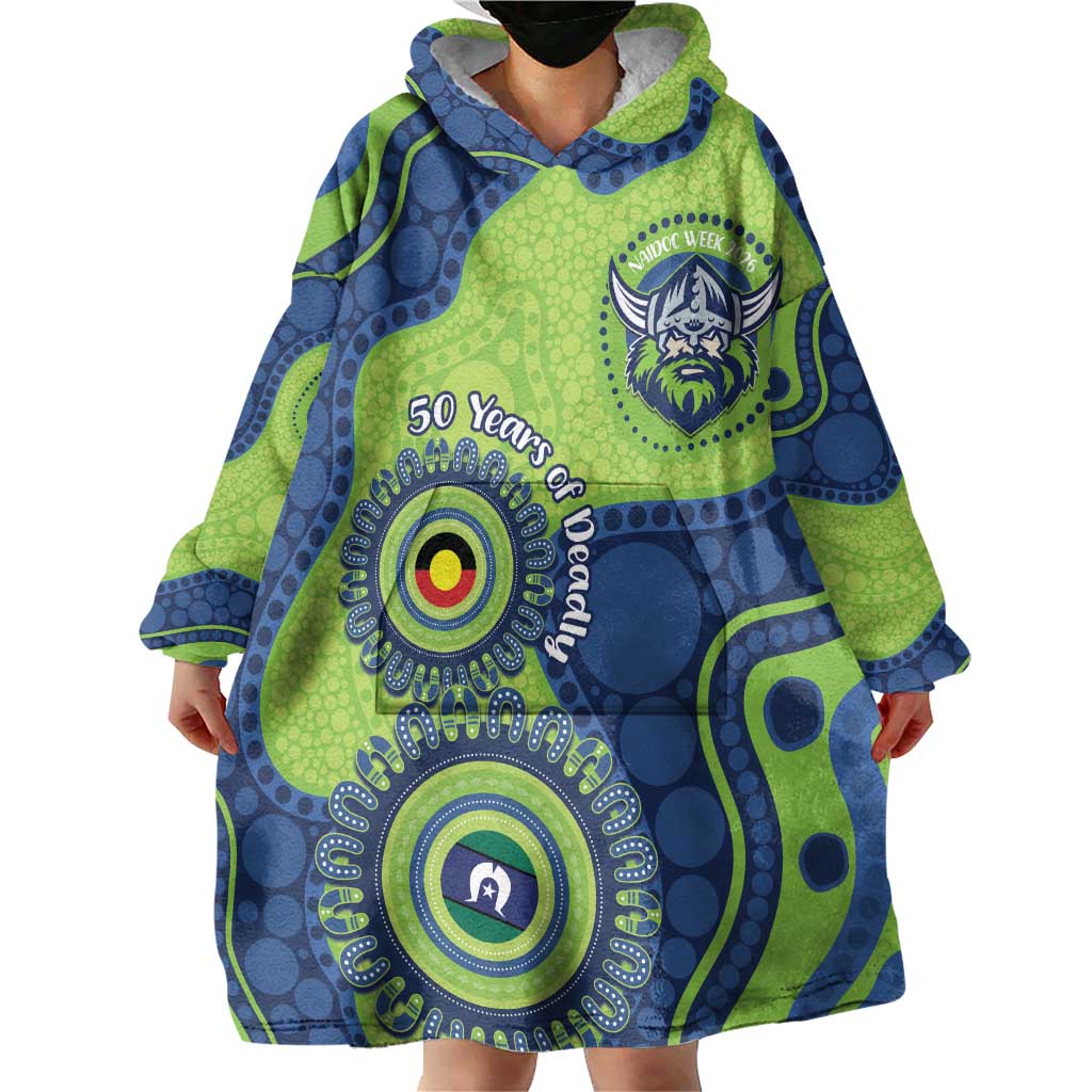Canberra Raiders NAIDOC Week 2026 Personalised Wearable Blanket Hoodie 50 Years of Deadly Aboriginal Art
