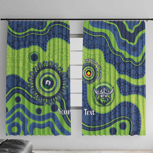Canberra Raiders NAIDOC Week 2026 Personalised Window Curtain 50 Years of Deadly Aboriginal Art