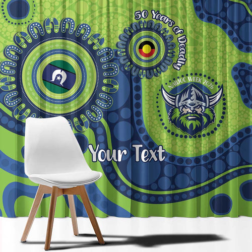 Canberra Raiders NAIDOC Week 2026 Personalised Window Curtain 50 Years of Deadly Aboriginal Art