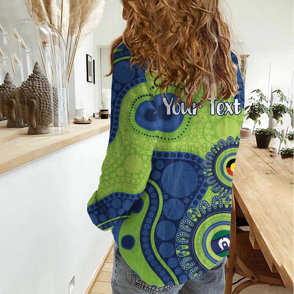 Canberra Raiders NAIDOC Week 2026 Personalised Women Casual Shirt 50 Years of Deadly Aboriginal Art