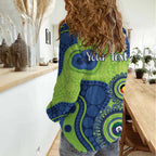 Canberra Raiders NAIDOC Week 2026 Personalised Women Casual Shirt 50 Years of Deadly Aboriginal Art