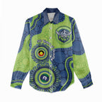 Canberra Raiders NAIDOC Week 2026 Personalised Women Casual Shirt 50 Years of Deadly Aboriginal Art