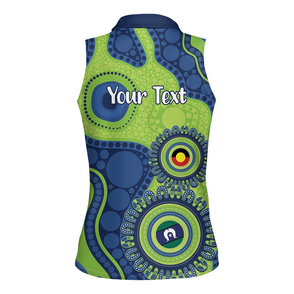 Canberra Raiders NAIDOC Week 2026 Personalised Women Sleeveless Polo Shirt 50 Years of Deadly Aboriginal Art