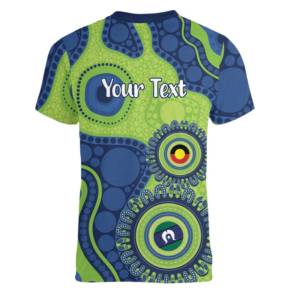 Canberra Raiders NAIDOC Week 2026 Personalised Women V-Neck T-Shirt 50 Years of Deadly Aboriginal Art