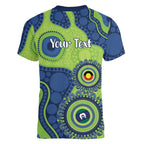 Canberra Raiders NAIDOC Week 2026 Personalised Women V-Neck T-Shirt 50 Years of Deadly Aboriginal Art