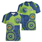 Canberra Raiders NAIDOC Week 2026 Personalised Women V-Neck T-Shirt 50 Years of Deadly Aboriginal Art