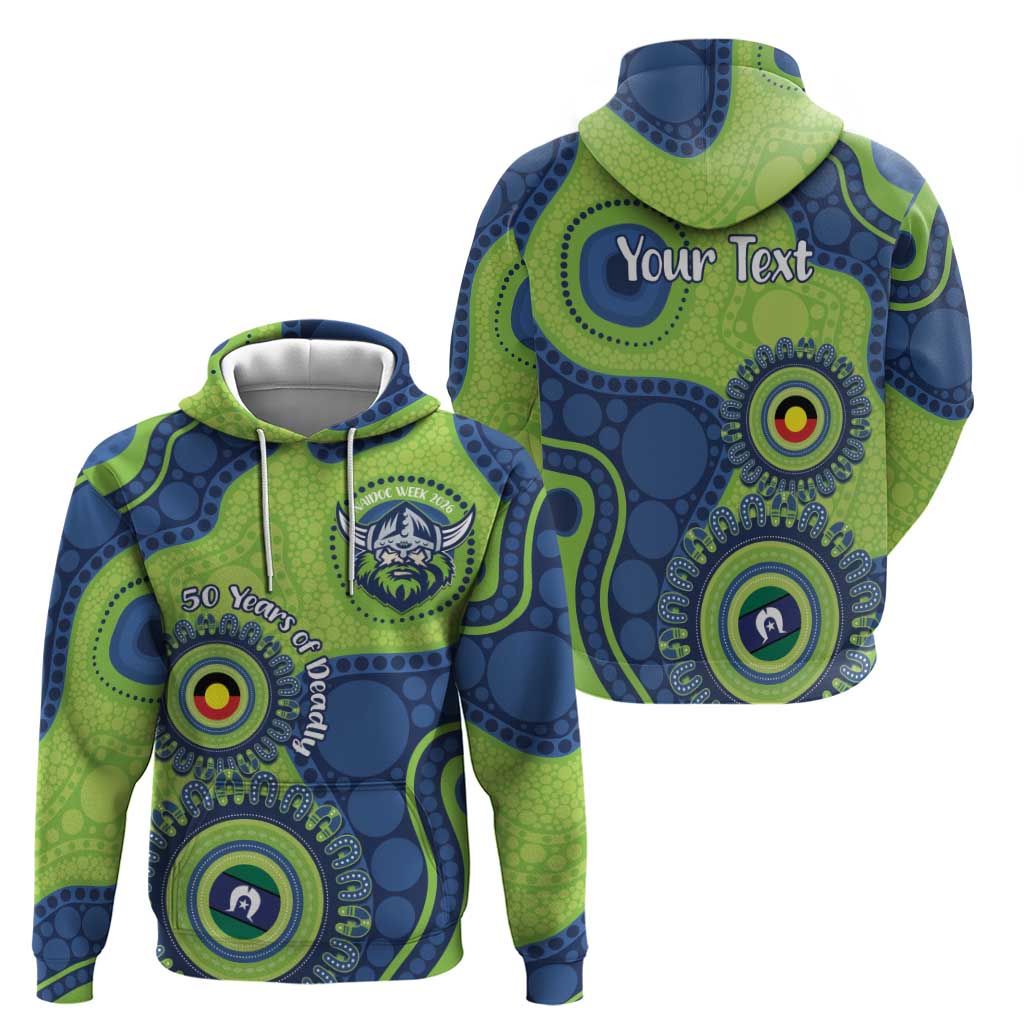 Canberra Raiders NAIDOC Week 2026 Personalised Zip Hoodie 50 Years of Deadly Aboriginal Art