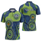 Canberra Raiders NAIDOC Week 2026 Personalised Zipper Polo Shirt 50 Years of Deadly Aboriginal Art
