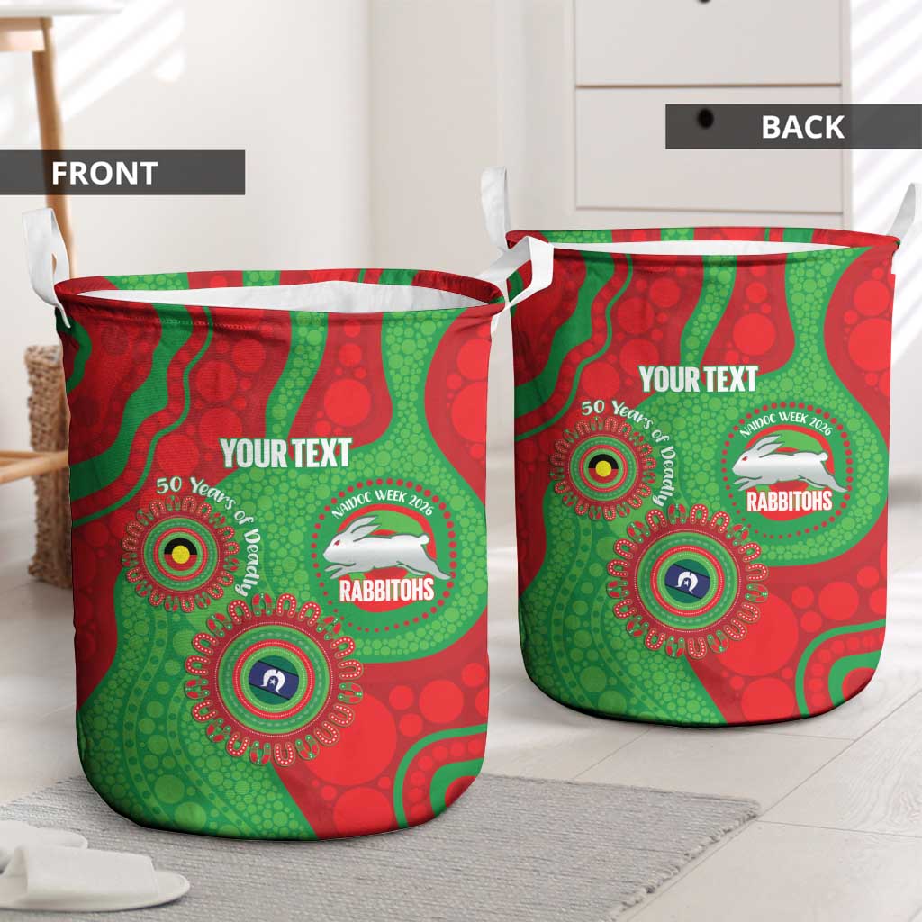 Rabbitohs NAIDOC Week 2026 Personalised Laundry Basket 50 Years of Deadly Aboriginal Art