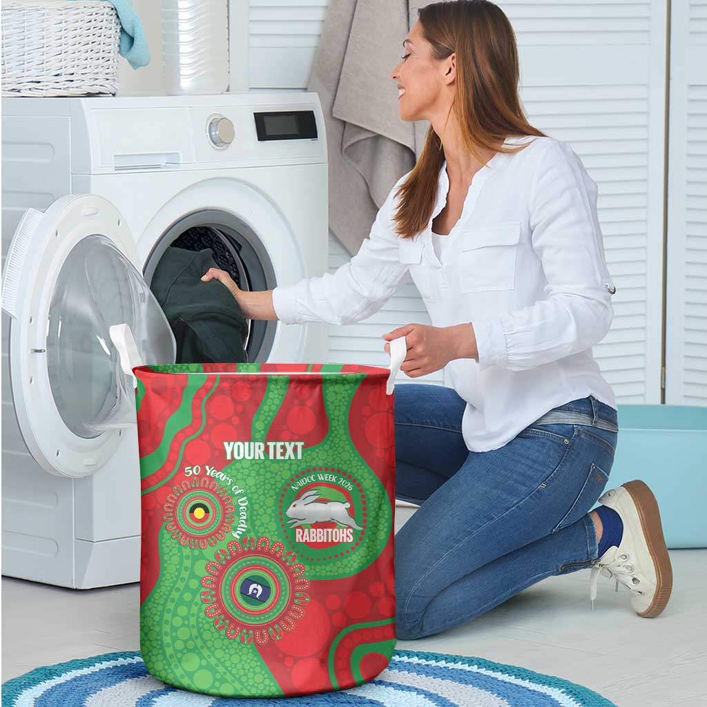 Rabbitohs NAIDOC Week 2026 Personalised Laundry Basket 50 Years of Deadly Aboriginal Art
