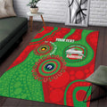 Rabbitohs NAIDOC Week 2026 Personalised Area Rug 50 Years of Deadly Aboriginal Art