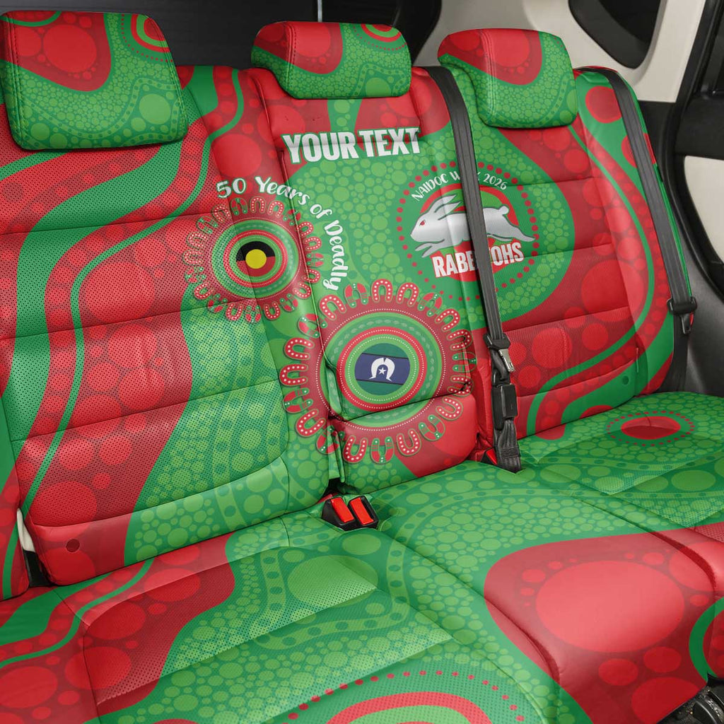 Rabbitohs NAIDOC Week 2026 Personalised Back Car Seat Cover 50 Years of Deadly Aboriginal Art