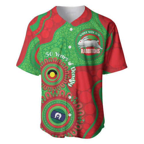 Rabbitohs NAIDOC Week 2026 Personalised Baseball Jersey 50 Years of Deadly Aboriginal Art