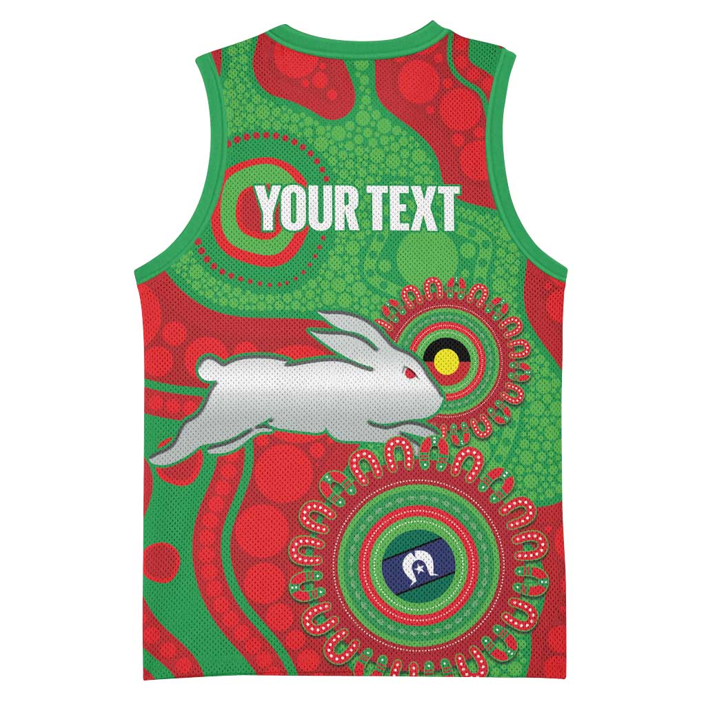 Rabbitohs NAIDOC Week 2026 Personalised Basketball Jersey 50 Years of Deadly Aboriginal Art