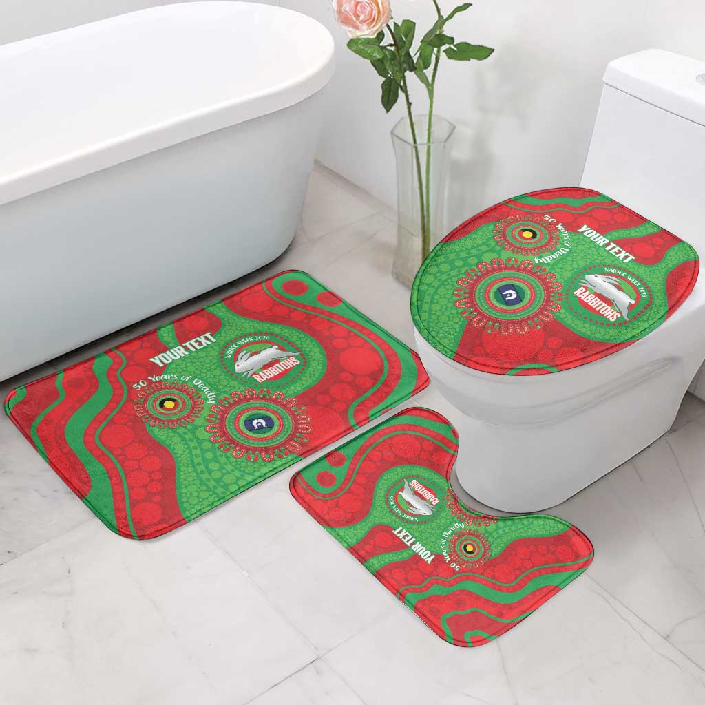Rabbitohs NAIDOC Week 2026 Personalised Bathroom Set 50 Years of Deadly Aboriginal Art