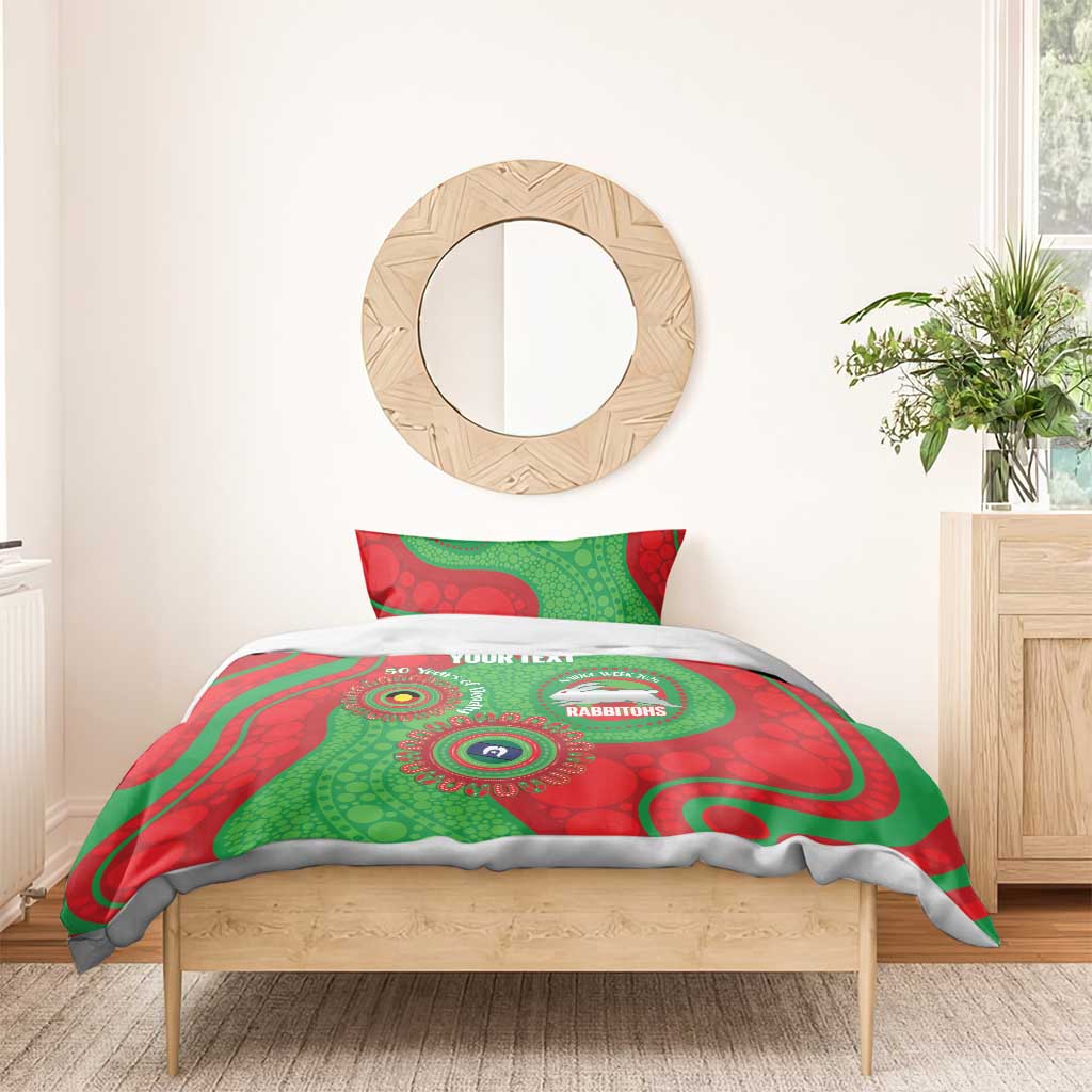 Rabbitohs NAIDOC Week 2026 Personalised Bedding Set 50 Years of Deadly Aboriginal Art