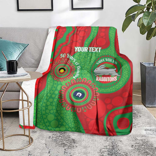 Rabbitohs NAIDOC Week 2026 Personalised Blanket 50 Years of Deadly Aboriginal Art