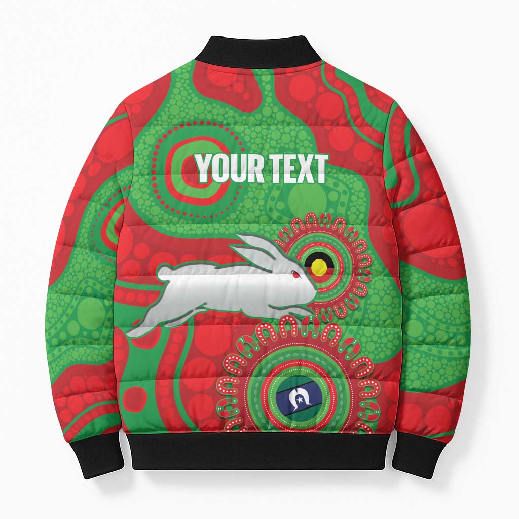 Rabbitohs NAIDOC Week 2026 Personalised Bomber Puffer Jacket 50 Years of Deadly Aboriginal Art