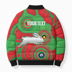 Rabbitohs NAIDOC Week 2026 Personalised Bomber Puffer Jacket 50 Years of Deadly Aboriginal Art
