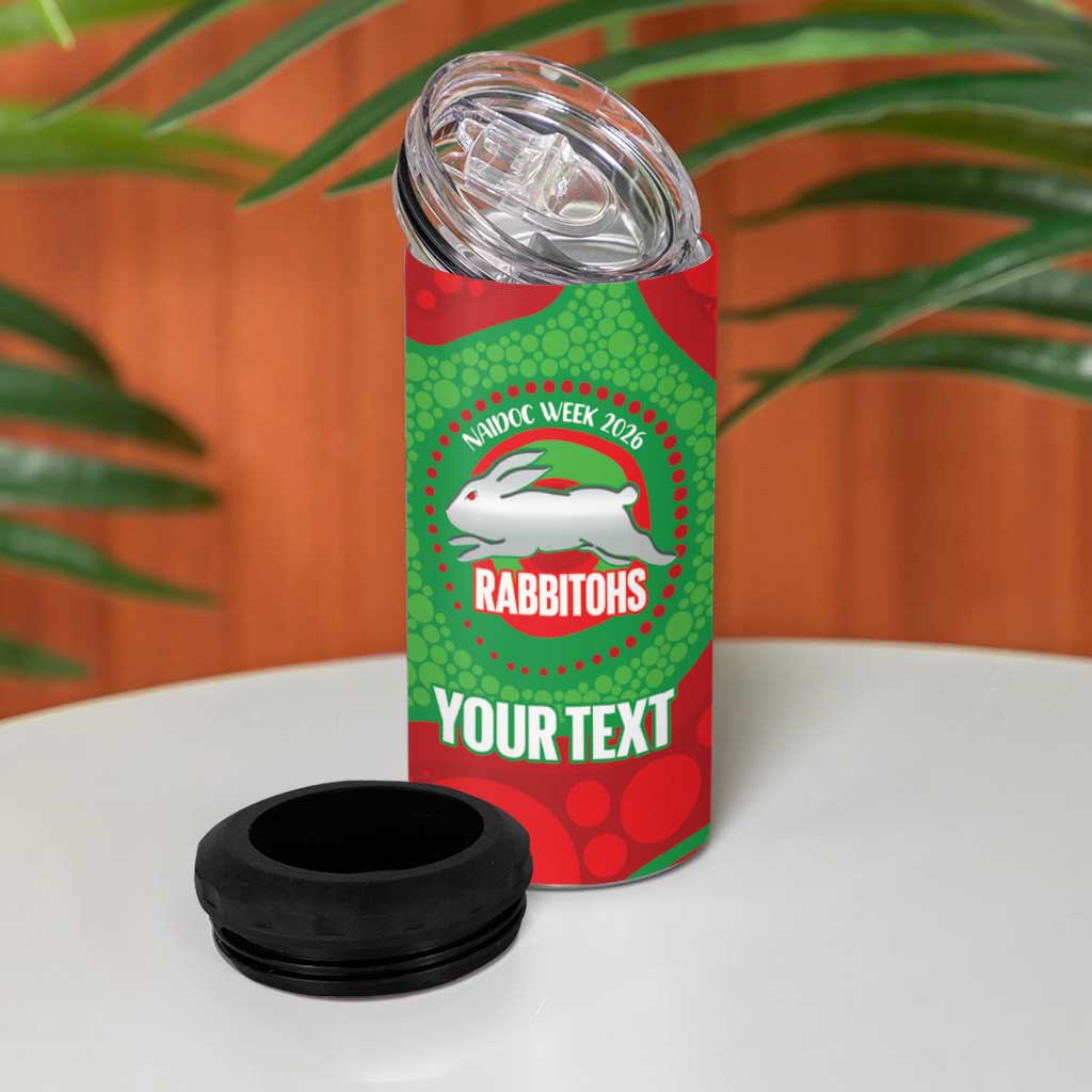 Rabbitohs NAIDOC Week 2026 Personalised 4 in 1 Can Cooler Tumbler 50 Years of Deadly Aboriginal Art