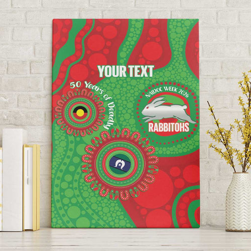 Rabbitohs NAIDOC Week 2026 Personalised Canvas Wall Art 50 Years of Deadly Aboriginal Art