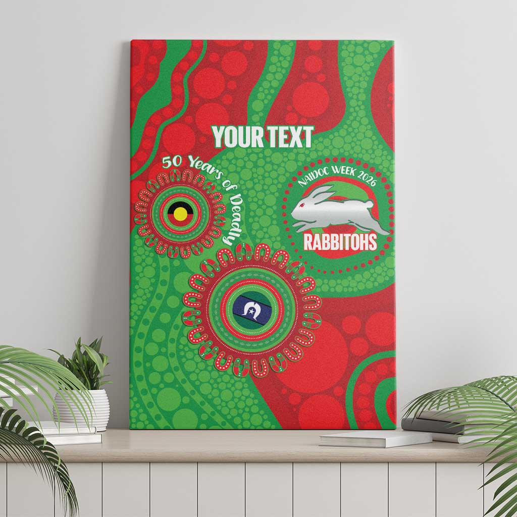 Rabbitohs NAIDOC Week 2026 Personalised Canvas Wall Art 50 Years of Deadly Aboriginal Art