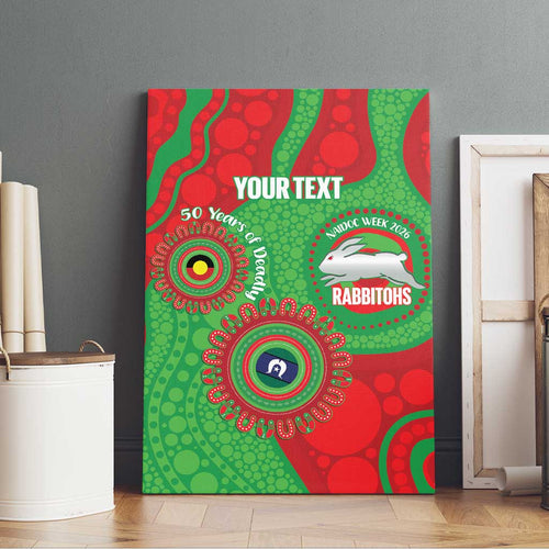 Rabbitohs NAIDOC Week 2026 Personalised Canvas Wall Art 50 Years of Deadly Aboriginal Art