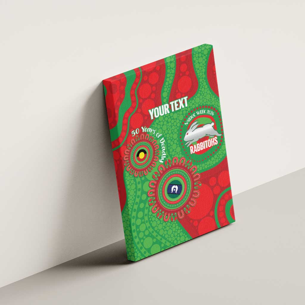 Rabbitohs NAIDOC Week 2026 Personalised Canvas Wall Art 50 Years of Deadly Aboriginal Art