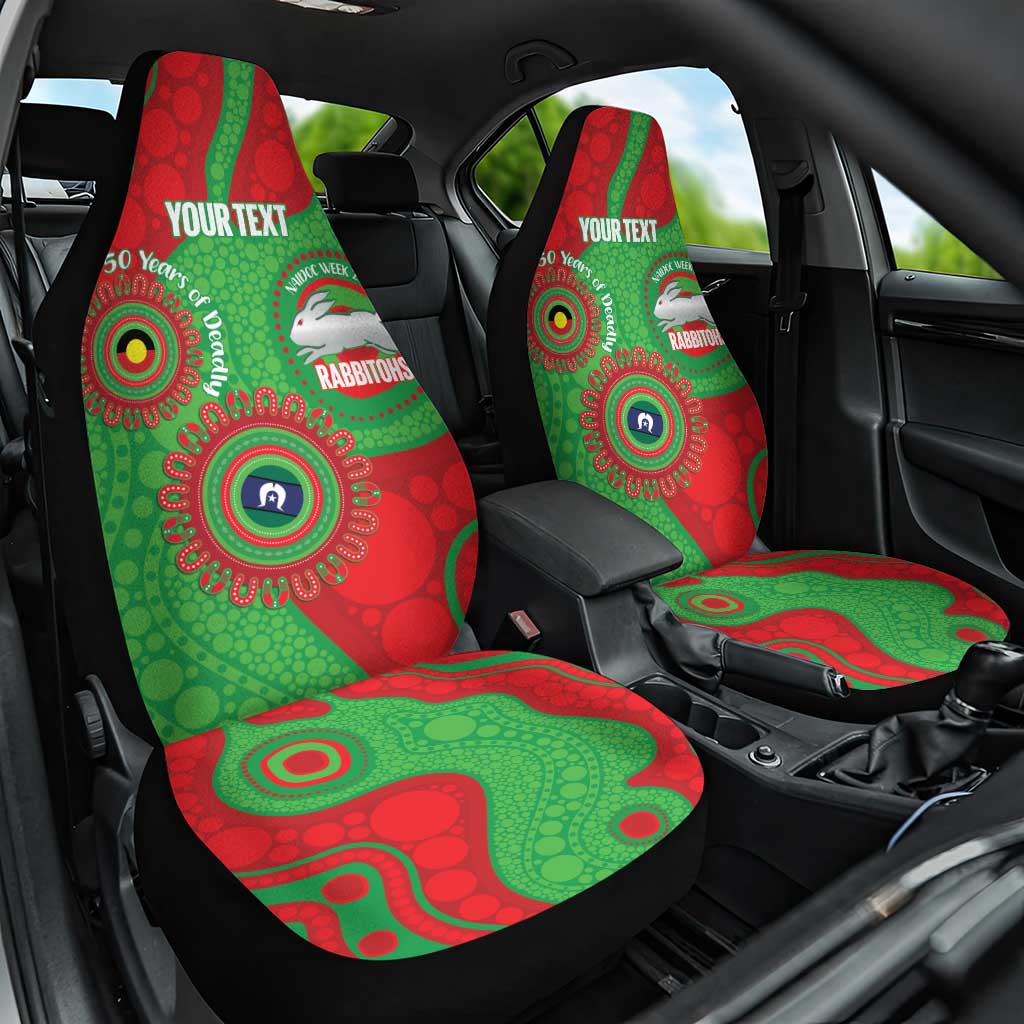 Rabbitohs NAIDOC Week 2026 Personalised Car Seat Cover 50 Years of Deadly Aboriginal Art