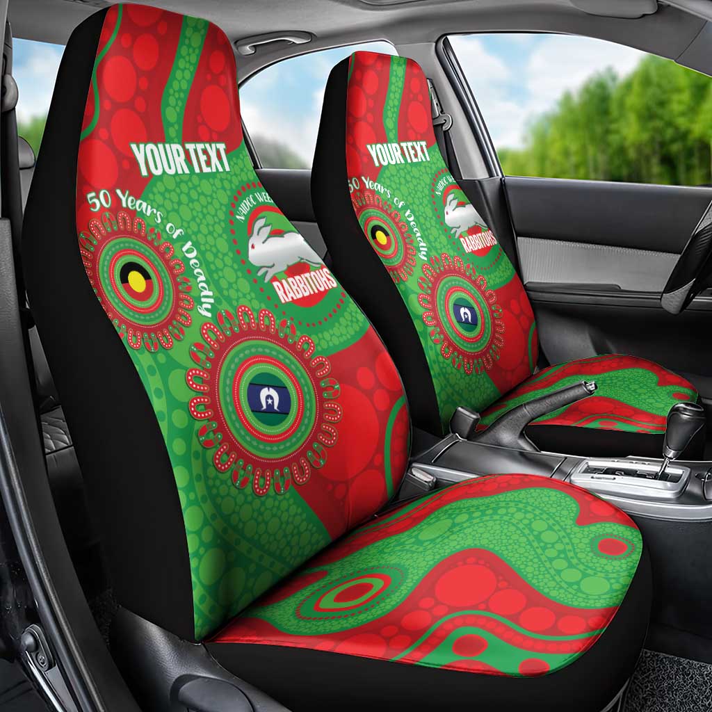 Rabbitohs NAIDOC Week 2026 Personalised Car Seat Cover 50 Years of Deadly Aboriginal Art