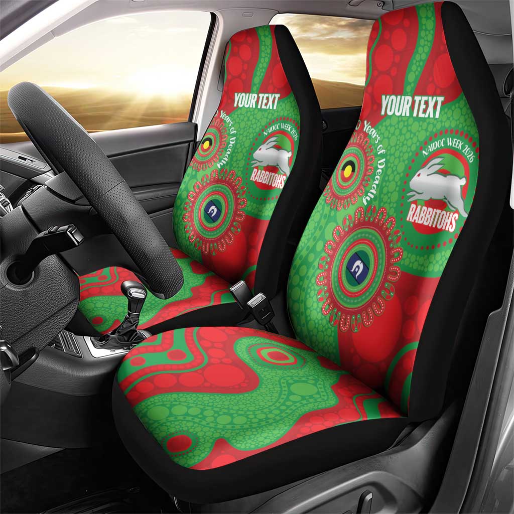 Rabbitohs NAIDOC Week 2026 Personalised Car Seat Cover 50 Years of Deadly Aboriginal Art