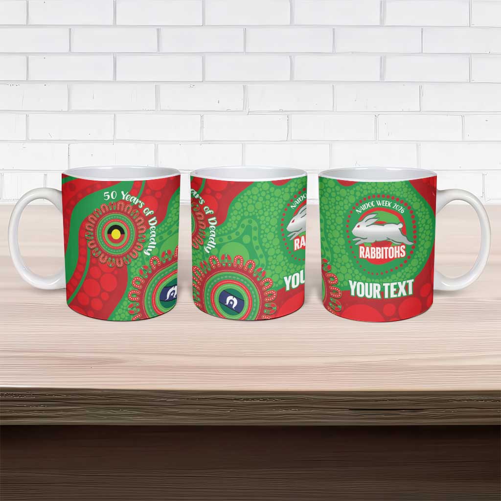 Rabbitohs NAIDOC Week 2026 Personalised Ceramic Mug 50 Years of Deadly Aboriginal Art