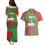 Rabbitohs NAIDOC Week 2026 Personalised Couples Matching Puletasi and Hawaiian Shirt 50 Years of Deadly Aboriginal Art