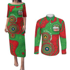 Rabbitohs NAIDOC Week 2026 Personalised Couples Matching Puletasi and Long Sleeve Button Shirt 50 Years of Deadly Aboriginal Art