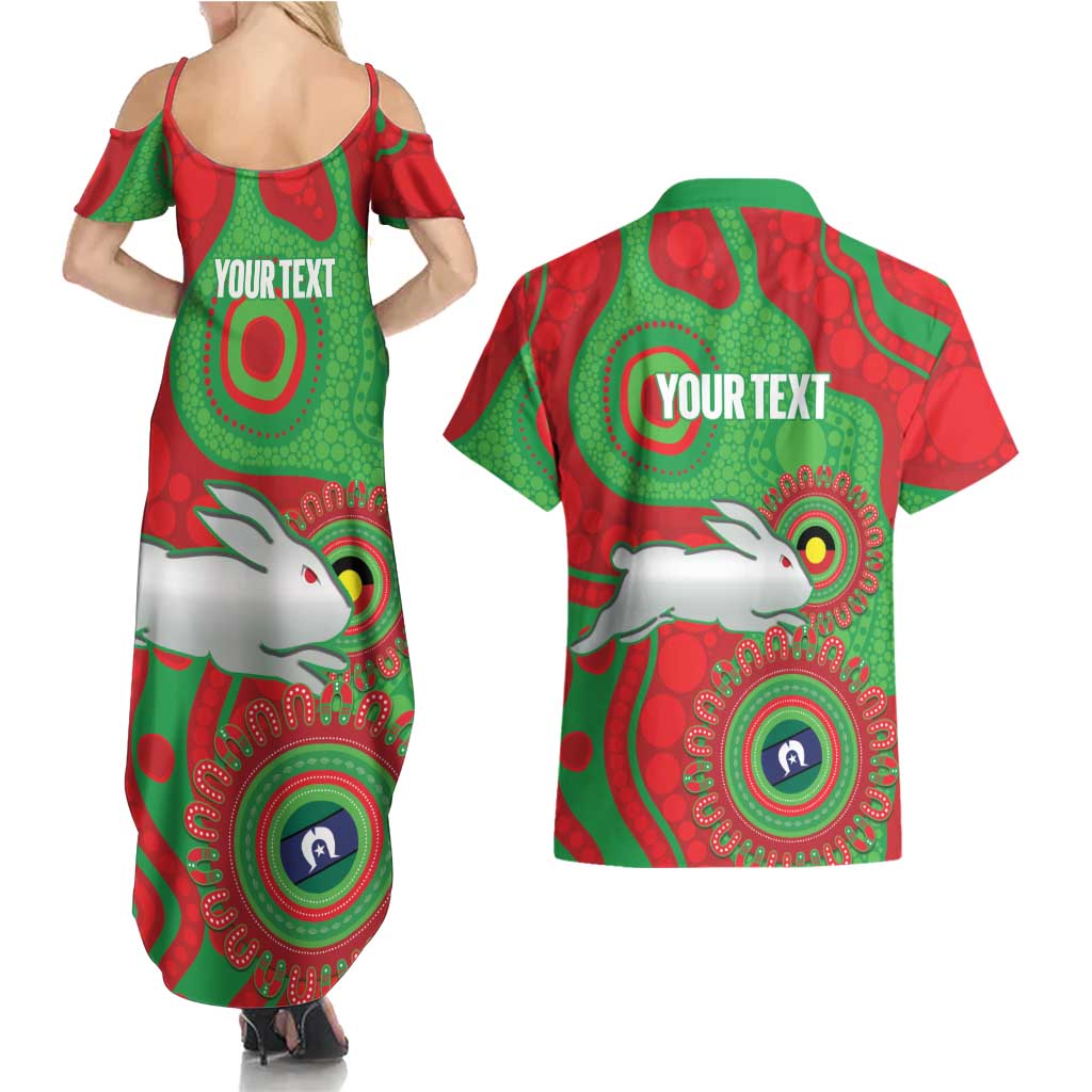 Rabbitohs NAIDOC Week 2026 Personalised Couples Matching Summer Maxi Dress and Hawaiian Shirt 50 Years of Deadly Aboriginal Art