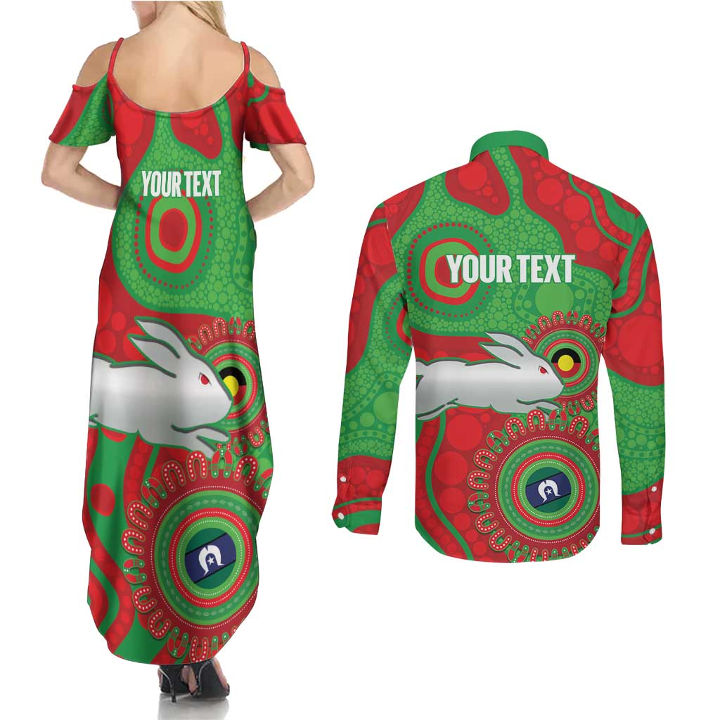 Rabbitohs NAIDOC Week 2026 Personalised Couples Matching Summer Maxi Dress and Long Sleeve Button Shirt 50 Years of Deadly Aboriginal Art