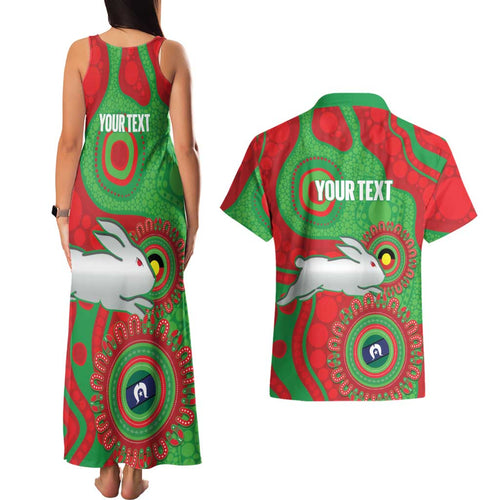 Rabbitohs NAIDOC Week 2026 Personalised Couples Matching Tank Maxi Dress and Hawaiian Shirt 50 Years of Deadly Aboriginal Art