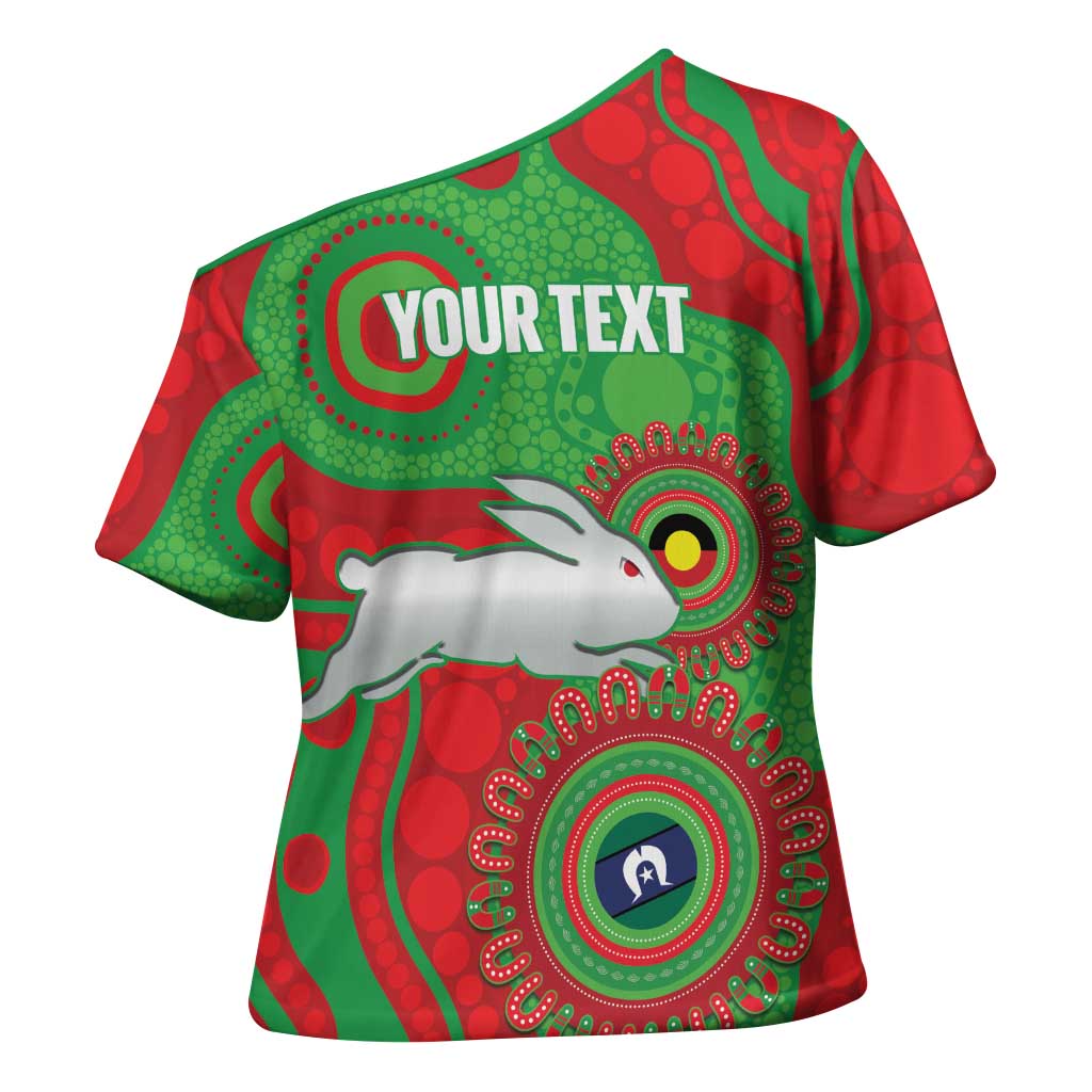 Rabbitohs NAIDOC Week 2026 Personalised Cross Shoulder Shirt 50 Years of Deadly Aboriginal Art