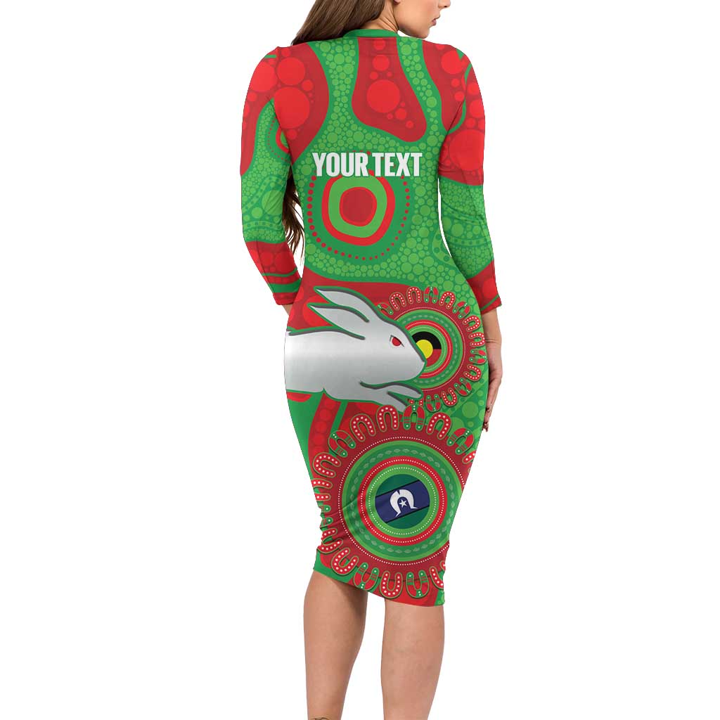 Rabbitohs NAIDOC Week 2026 Personalised Family Matching Long Sleeve Bodycon Dress and Hawaiian Shirt 50 Years of Deadly Aboriginal Art