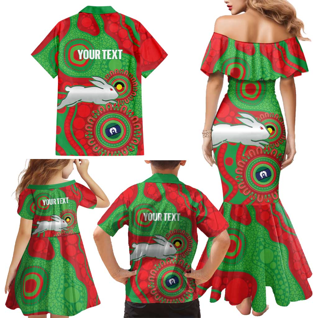 Rabbitohs NAIDOC Week 2026 Personalised Family Matching Mermaid Dress and Hawaiian Shirt 50 Years of Deadly Aboriginal Art