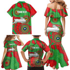 Rabbitohs NAIDOC Week 2026 Personalised Family Matching Mermaid Dress and Hawaiian Shirt 50 Years of Deadly Aboriginal Art
