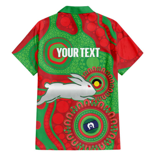 Rabbitohs NAIDOC Week 2026 Personalised Family Matching Off The Shoulder Long Sleeve Dress and Hawaiian Shirt 50 Years of Deadly Aboriginal Art