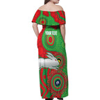 Rabbitohs NAIDOC Week 2026 Personalised Family Matching Off Shoulder Maxi Dress and Hawaiian Shirt 50 Years of Deadly Aboriginal Art