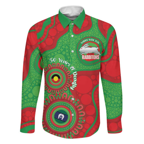 Rabbitohs NAIDOC Week 2026 Personalised Family Matching Puletasi and Hawaiian Shirt 50 Years of Deadly Aboriginal Art