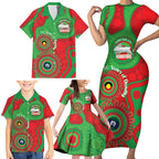 Rabbitohs NAIDOC Week 2026 Personalised Family Matching Short Sleeve Bodycon Dress and Hawaiian Shirt 50 Years of Deadly Aboriginal Art