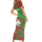 Rabbitohs NAIDOC Week 2026 Personalised Family Matching Short Sleeve Bodycon Dress and Hawaiian Shirt 50 Years of Deadly Aboriginal Art