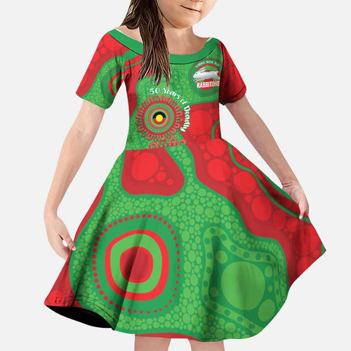 Rabbitohs NAIDOC Week 2026 Personalised Family Matching Summer Maxi Dress and Hawaiian Shirt 50 Years of Deadly Aboriginal Art