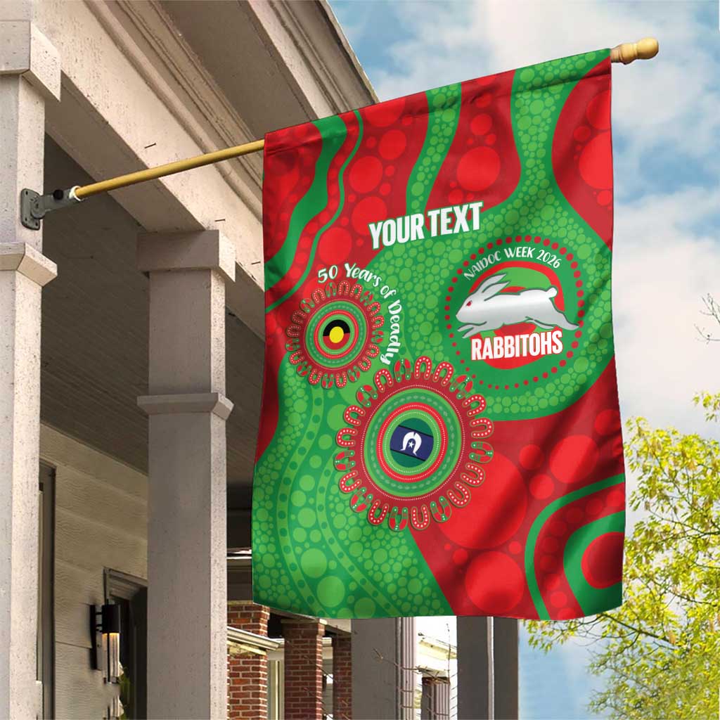 Rabbitohs NAIDOC Week 2026 Personalised Garden Flag 50 Years of Deadly Aboriginal Art