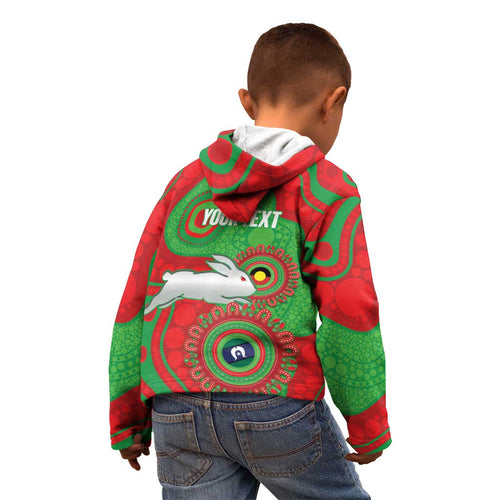 Rabbitohs NAIDOC Week 2026 Personalised Kid Hoodie 50 Years of Deadly Aboriginal Art